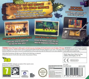 Gravity Falls - Legend of the Gnome Gemulets (Europe) (En,Fr,De,Es,It) box cover back